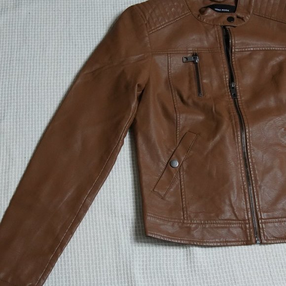 BRAND NEW FAUX LEATHER VERO MODA BIKERS JACKET - Picture 9 of 11